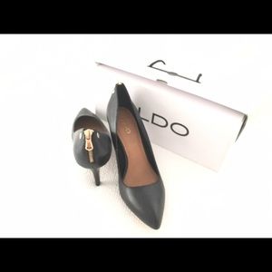 Aldo Shoes - Gold Zip Black ALDO Heels Aldo Shoes - Gold Zip Black ALDO Heels