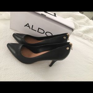 Aldo Shoes - Gold Zip Black ALDO Heels Aldo Shoes - Gold Zip Black ALDO Heels