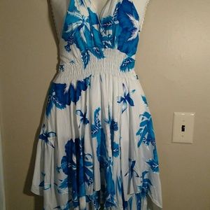 Ladies blue and white floral sundress