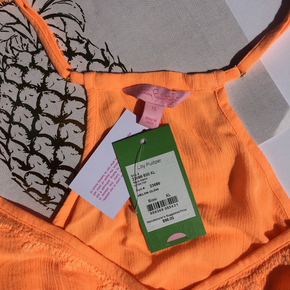 Lilly Pulitzer Katen tank in Melon Glow, sz XL - Picture 6 of 7