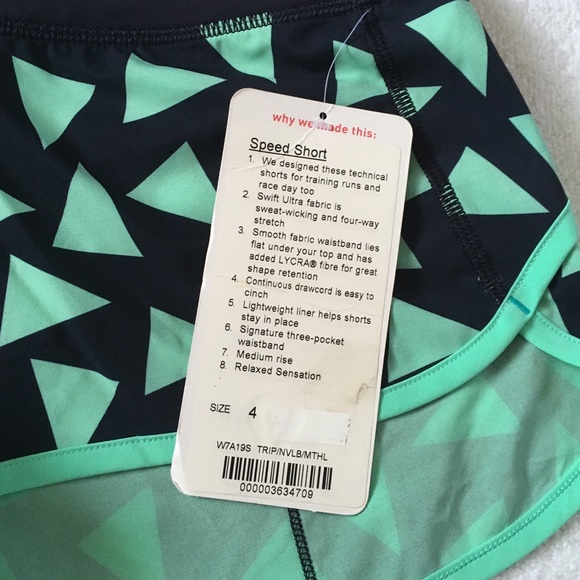 NWT Lululemon Menthol Navy Nachos Speed Shorts 4 - Picture 2 of 8