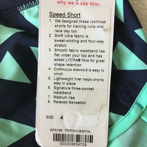 NWT Lululemon Menthol Navy Nachos Speed Shorts 4 - Picture 6 of 8