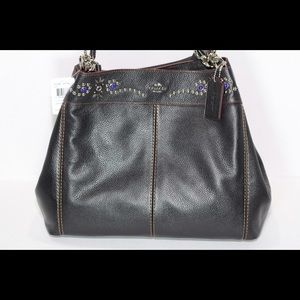SOLD SOLD!!COACH PEBBLE LEATHER STUDDED BAG NWT
