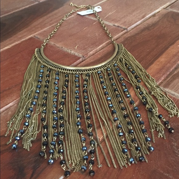 Gold plated Necklace with fringe bead detail - Picture 1 of 4