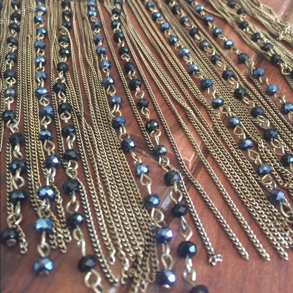 Gold plated Necklace with fringe bead detail - Picture 2 of 4