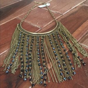 Gold plated Necklace with fringe bead detail