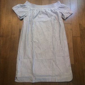 J Crew Striped Off the Shoulder Dress size 8