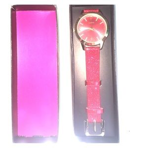 Red and gold sparkly watch