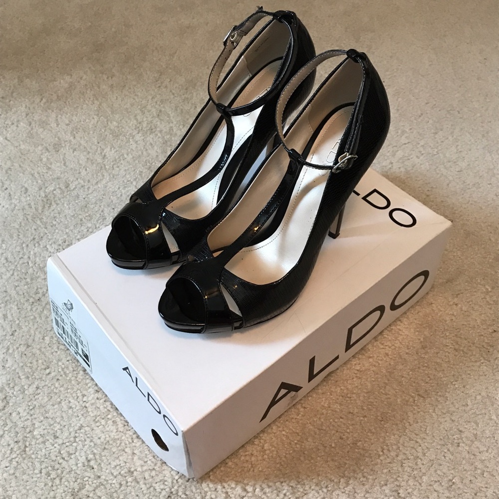 Aldo Black Peep-toe Pumps