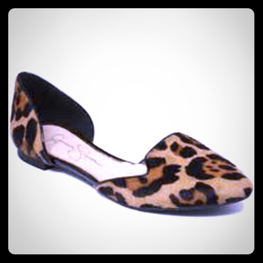 Jessica Simpson Leopard Print Pointed-Toe Flats