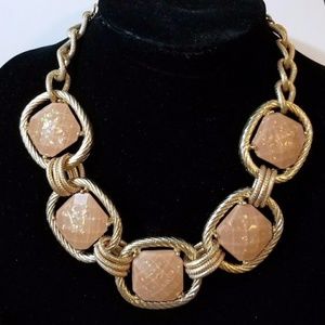 Glam Tan/Gold Statement Necklace