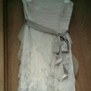 Short beige sparkley dress zip up