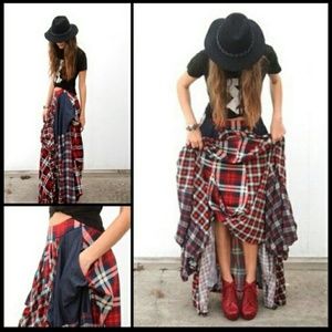 LAST ONE!!!! Denim plaid maxi NEW