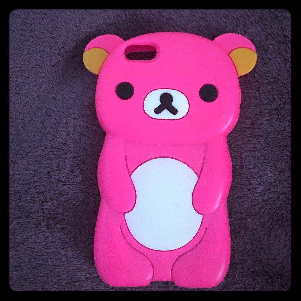 phone case 3D cute pink bear cover for iPhone 5c