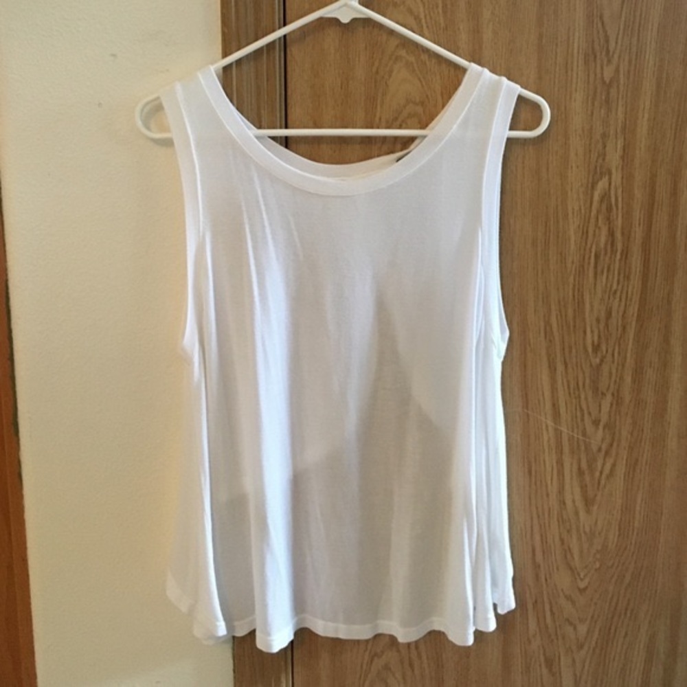 WHITE OPEN BACK BRANDY MELVILLE TANK
