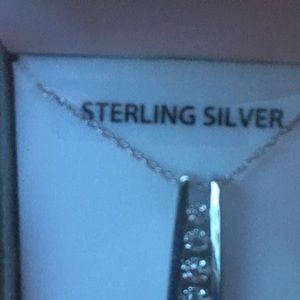 Diamond sterling silver necklace