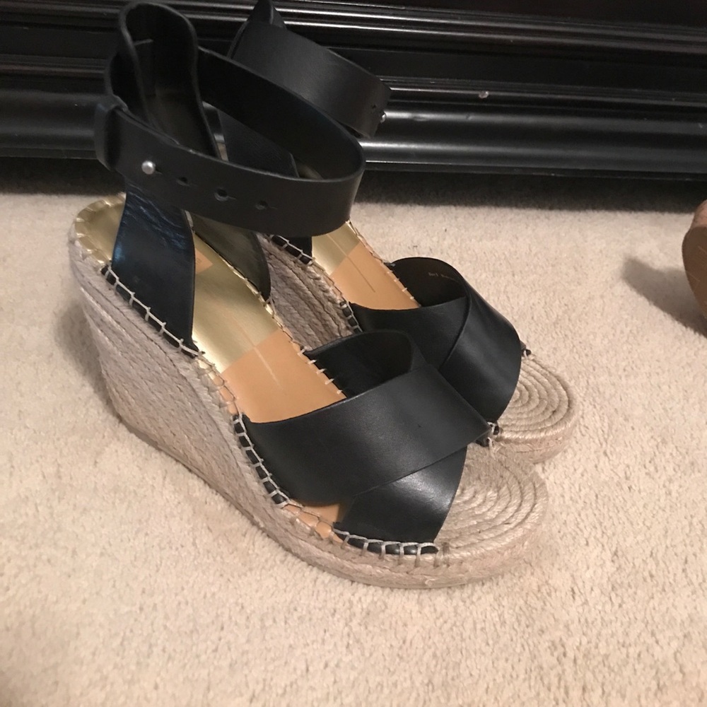 Never worn Black Wedge Sandals