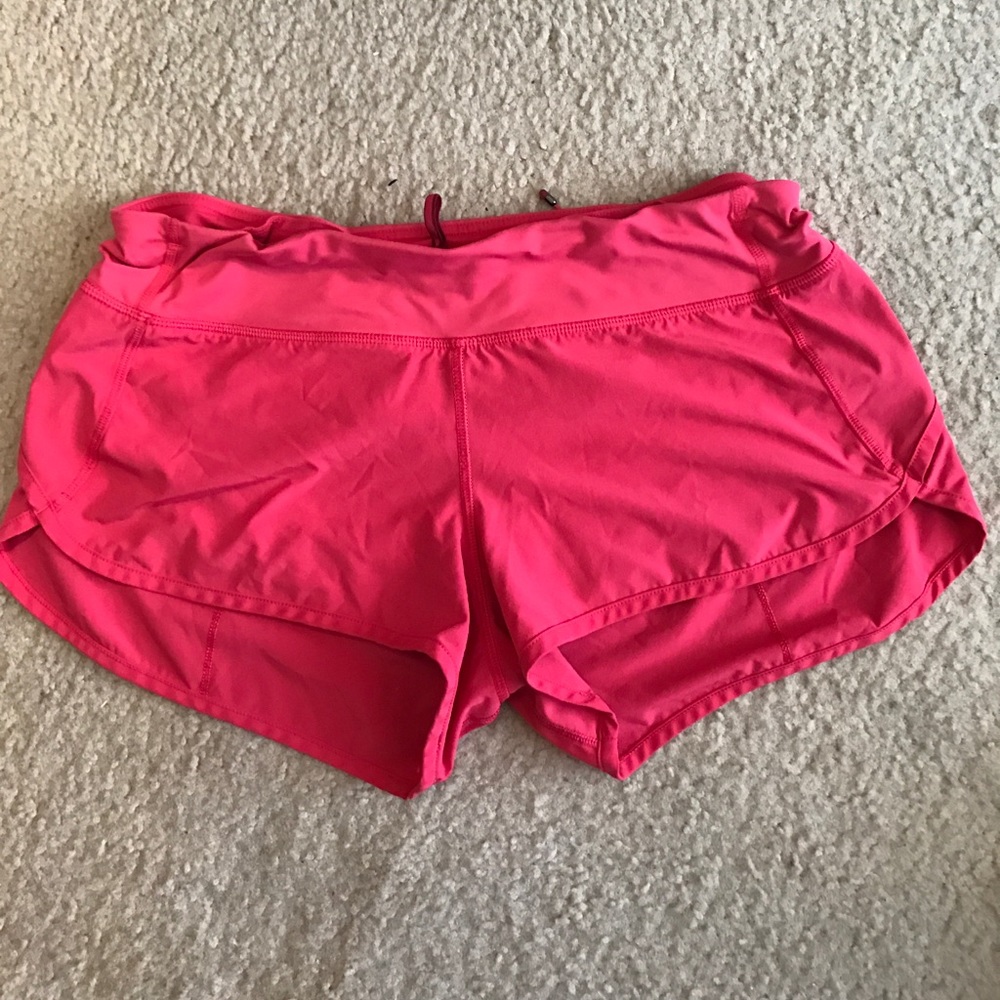 Lululemon speed shorts in red, 8.