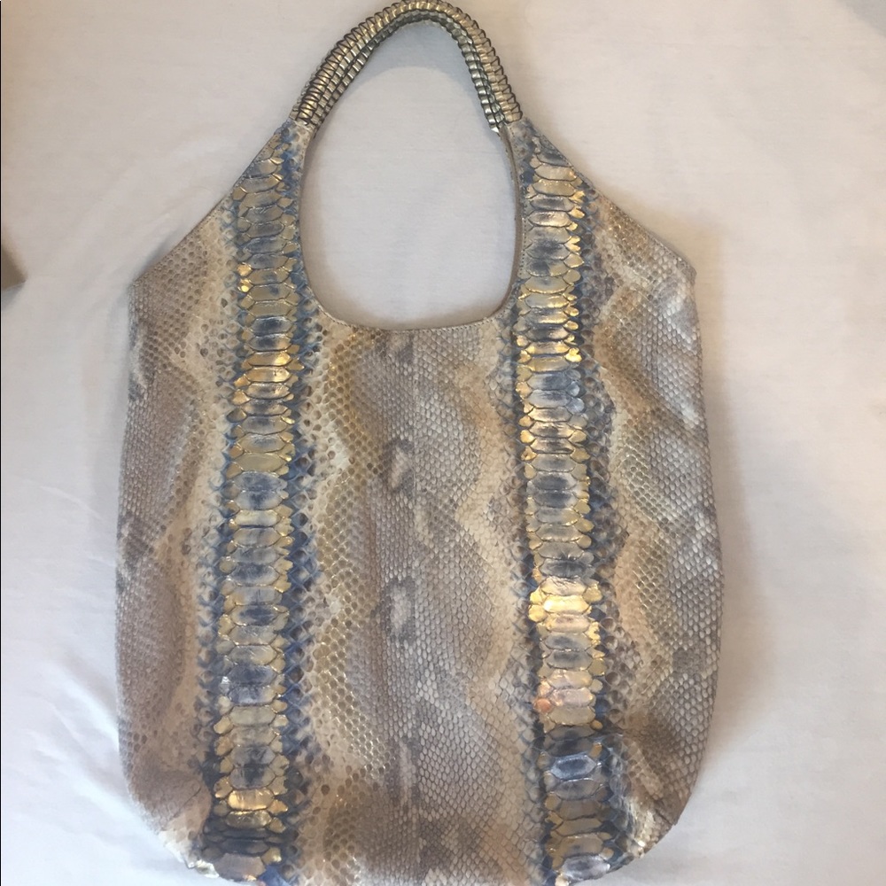 Nada Sawaya Animal Sophia Python Shoulder Bagwhite