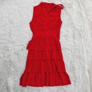 Girls from Savoy Red Tiered Ruffled Oska Dress