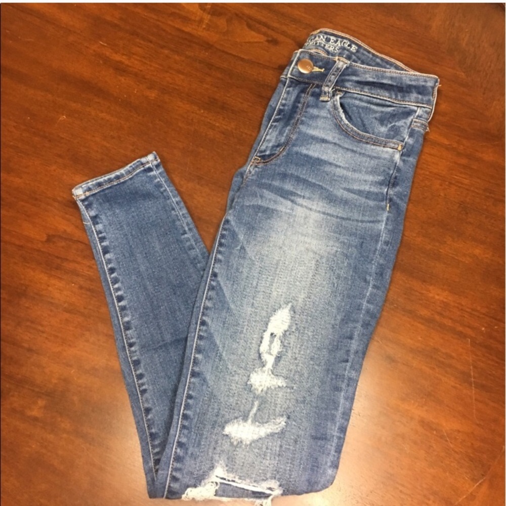 Rip pattern skinny jeans