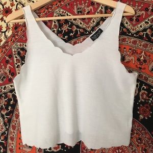 topshop scallop edge tank