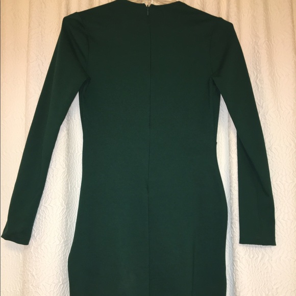 Green Deep-V Cocktail Dress - Picture 4 of 8