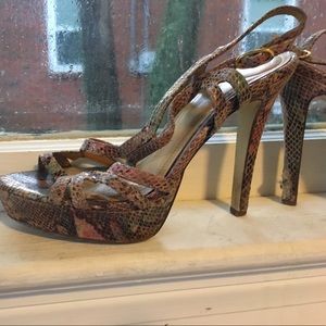BCBG snakeskin heels