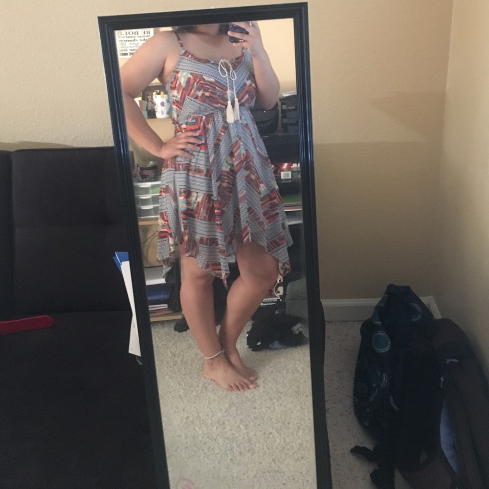 Cinched Waist Patterned Dress