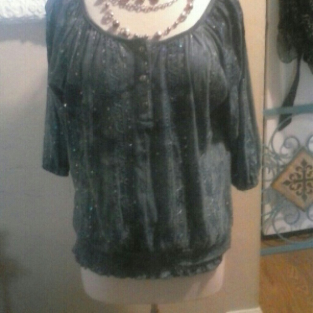 Pretty blue peasant top