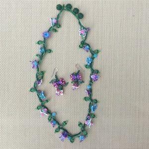 ✨SALE✨ Floral Seed Bead Necklace & Earring Set