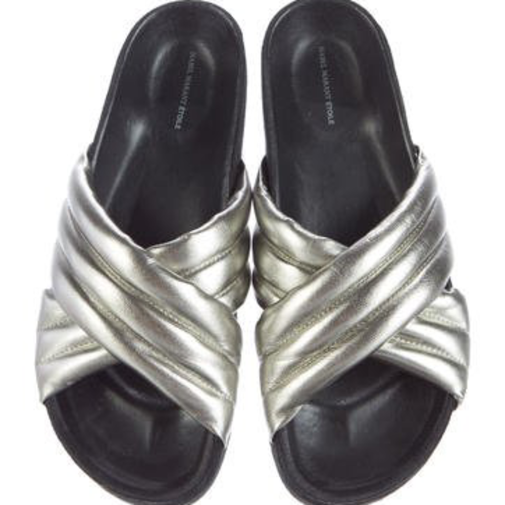 ÉTOILE ISABEL MARANT HOLDEN METALLIC SANDALS