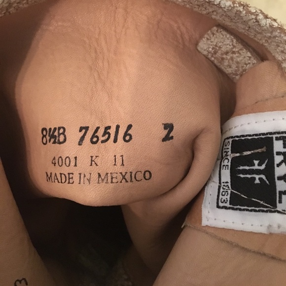 Frye Veronica slouch short white distressed boots - Picture 6 of 6