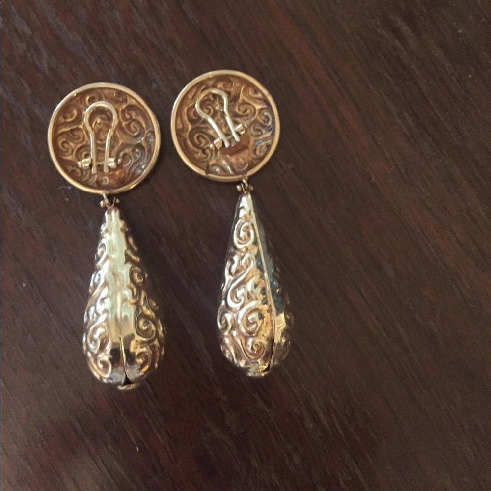 14k gold Italian made earrings - Picture 2 of 3