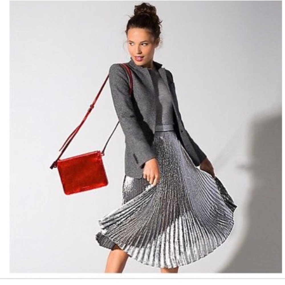 Talbots Silver Micropleated Skirt