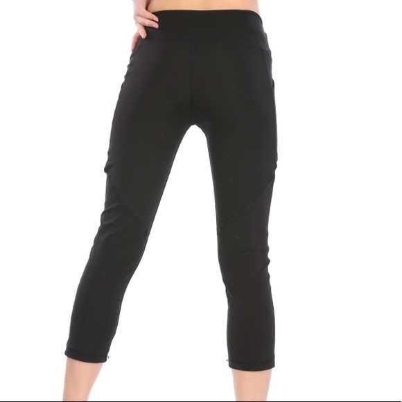 🌟Last 🆕Ruby Black Mesh Capri Leggings Yoga Pants - Picture 3 of 6