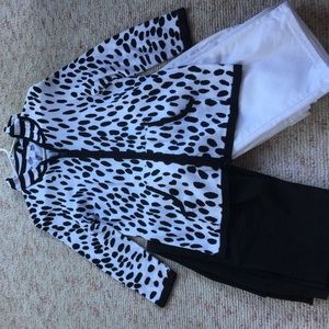 Chicos black and white mixed print cardigan