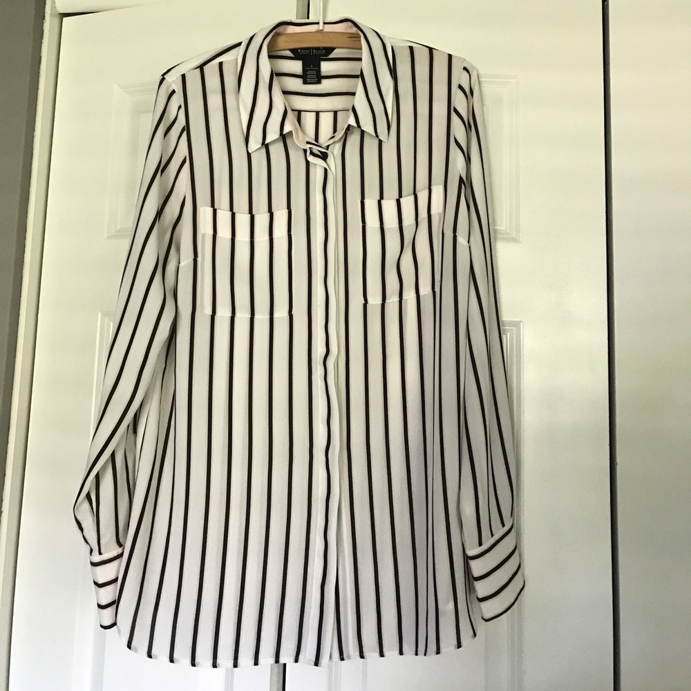 White House Black Market striped button down shirt