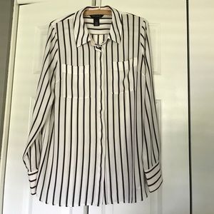 White House Black Market striped button down shirt