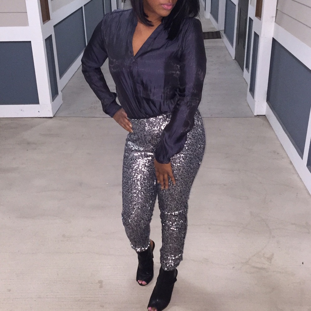 H&M sequin pants.
