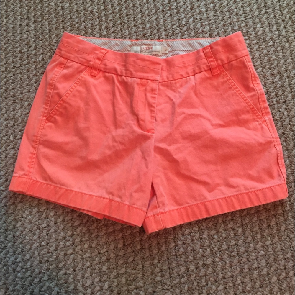 Neon orange chino shorts