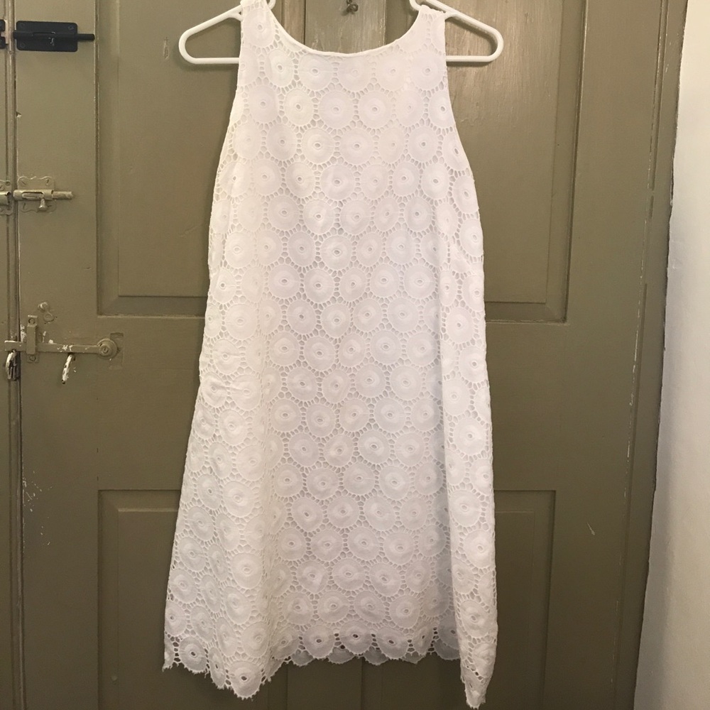 White, sleeveless, cotton dress