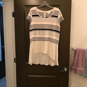 Anthropologie blouse with drapey tunic bottom