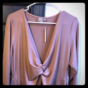 Taupe long sleeve Asos Curve dress