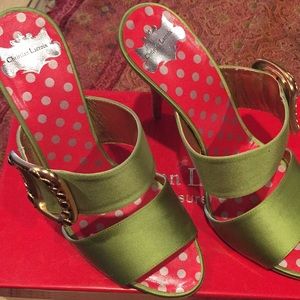 Christian Lacroix Green Color High Hills Sandals
