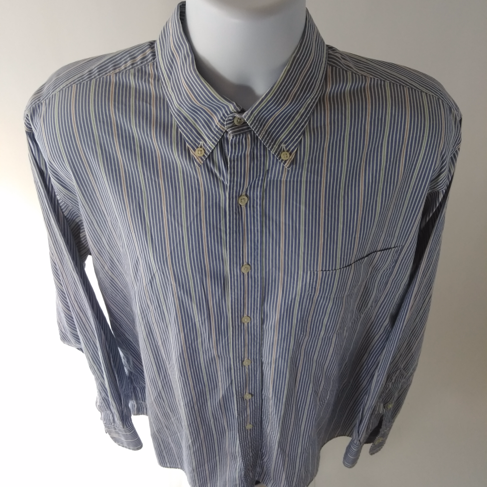 Abercrombie & Fitch Men'sBlue White Striped Shirt