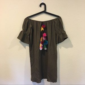 Hot & Delicious Dresses - NWT Hot & Delicious pom off the shoulder dress Hot & Delicious Dresses - NWT Hot & Delicious pom off the shoulder dress