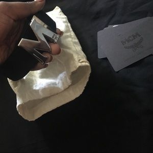 Two sided authentic leather MCM belt