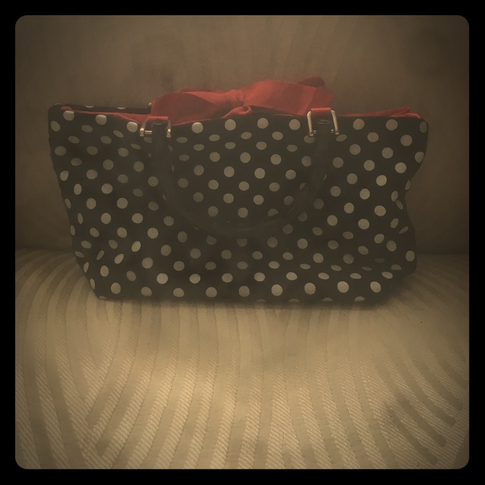 Small purse black and white polka dot