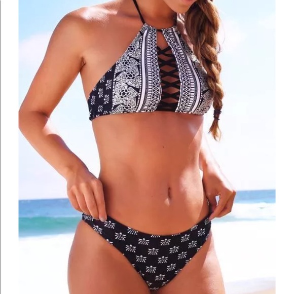 Need beautiful criss cross halter bikini deepthroat